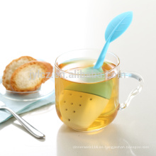 Nuevo infusor de cerámica del té del silicón de la forma de la hoja de la nueva forma de la venta